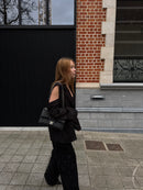 Black sparkle trousers