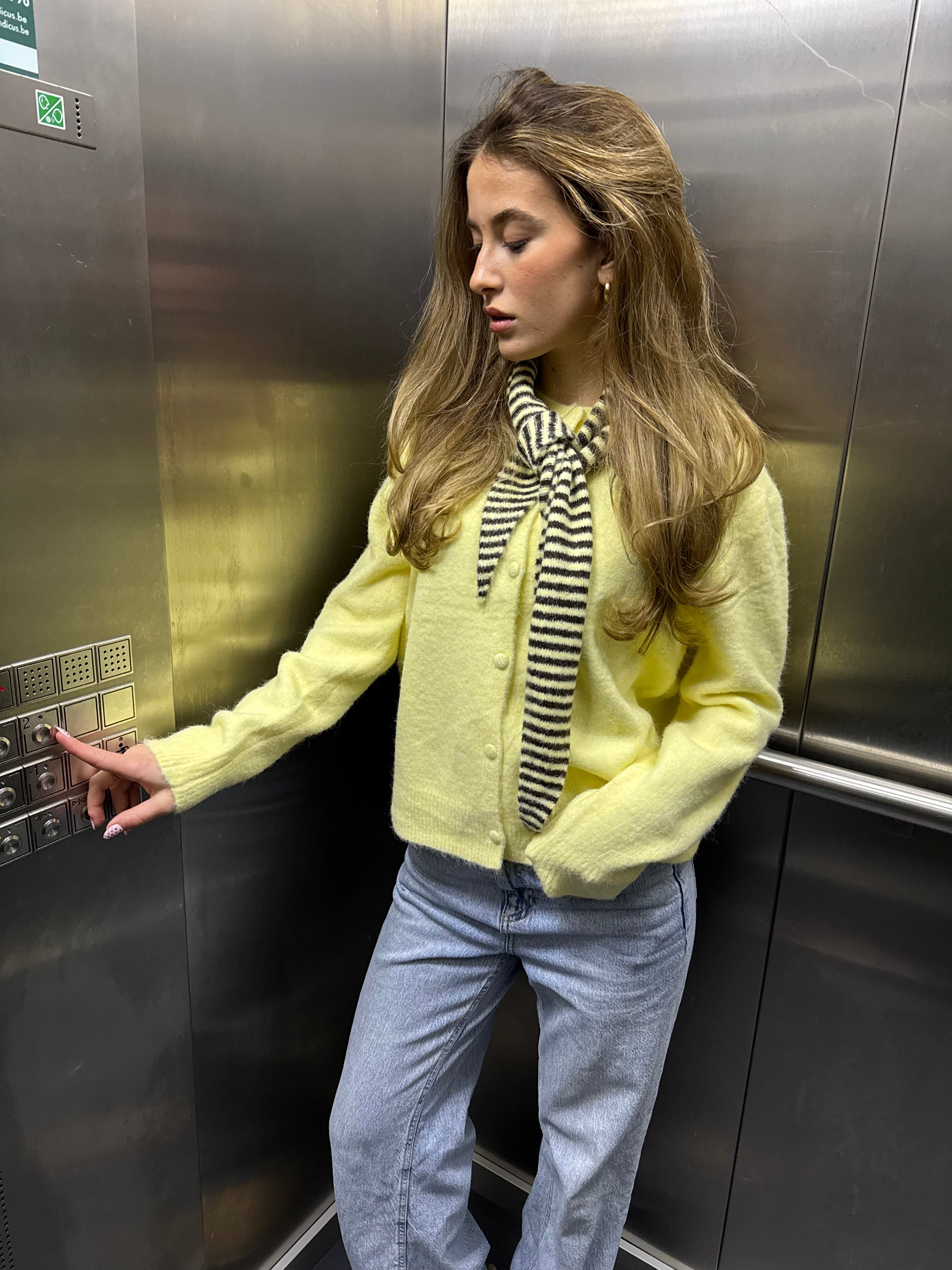 Yellow vest with scarf