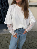Lace sleeved tee
