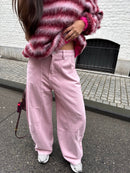 Pink barrel jeans