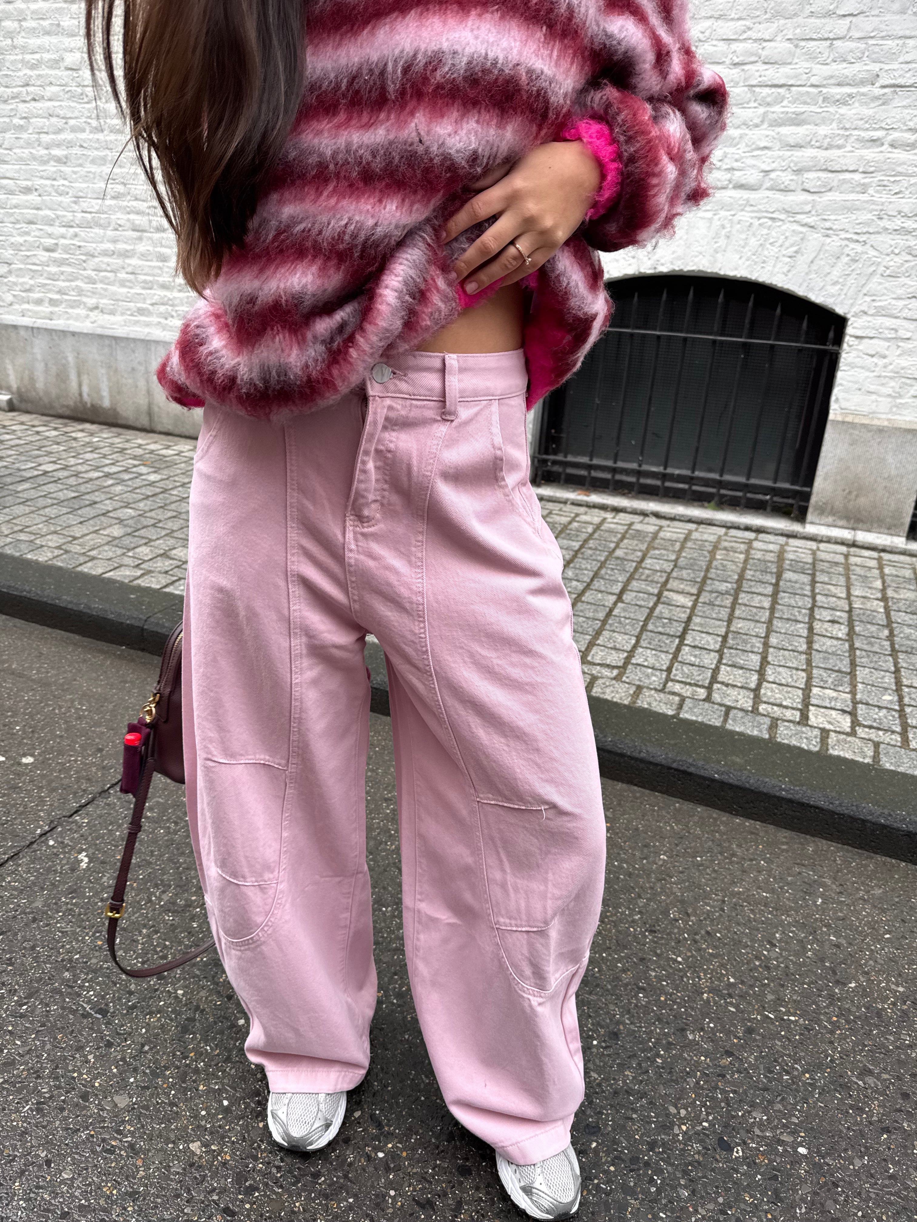 Pink barrel jeans
