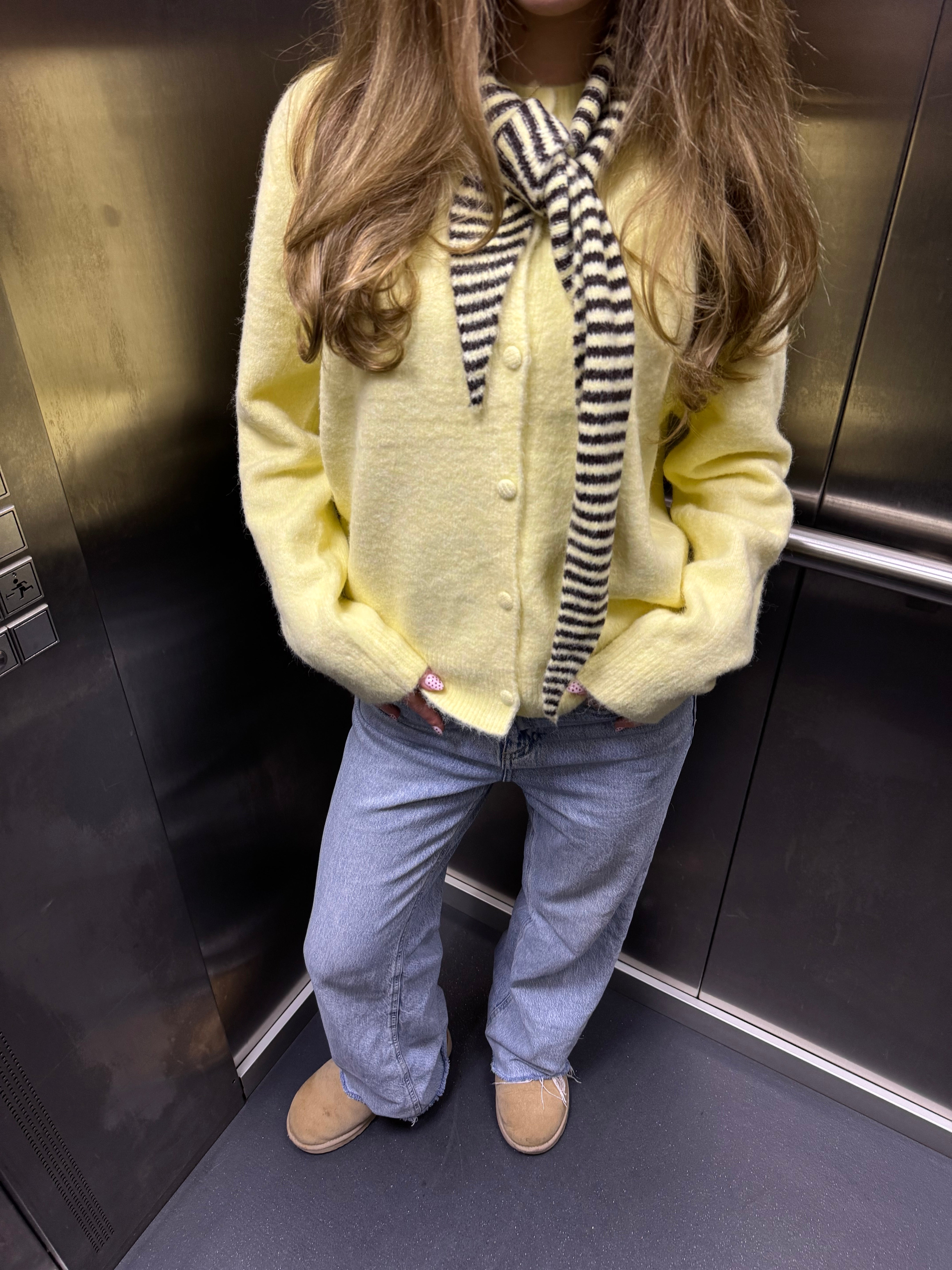 Yellow vest with scarf