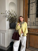 Yellow vest with scarf