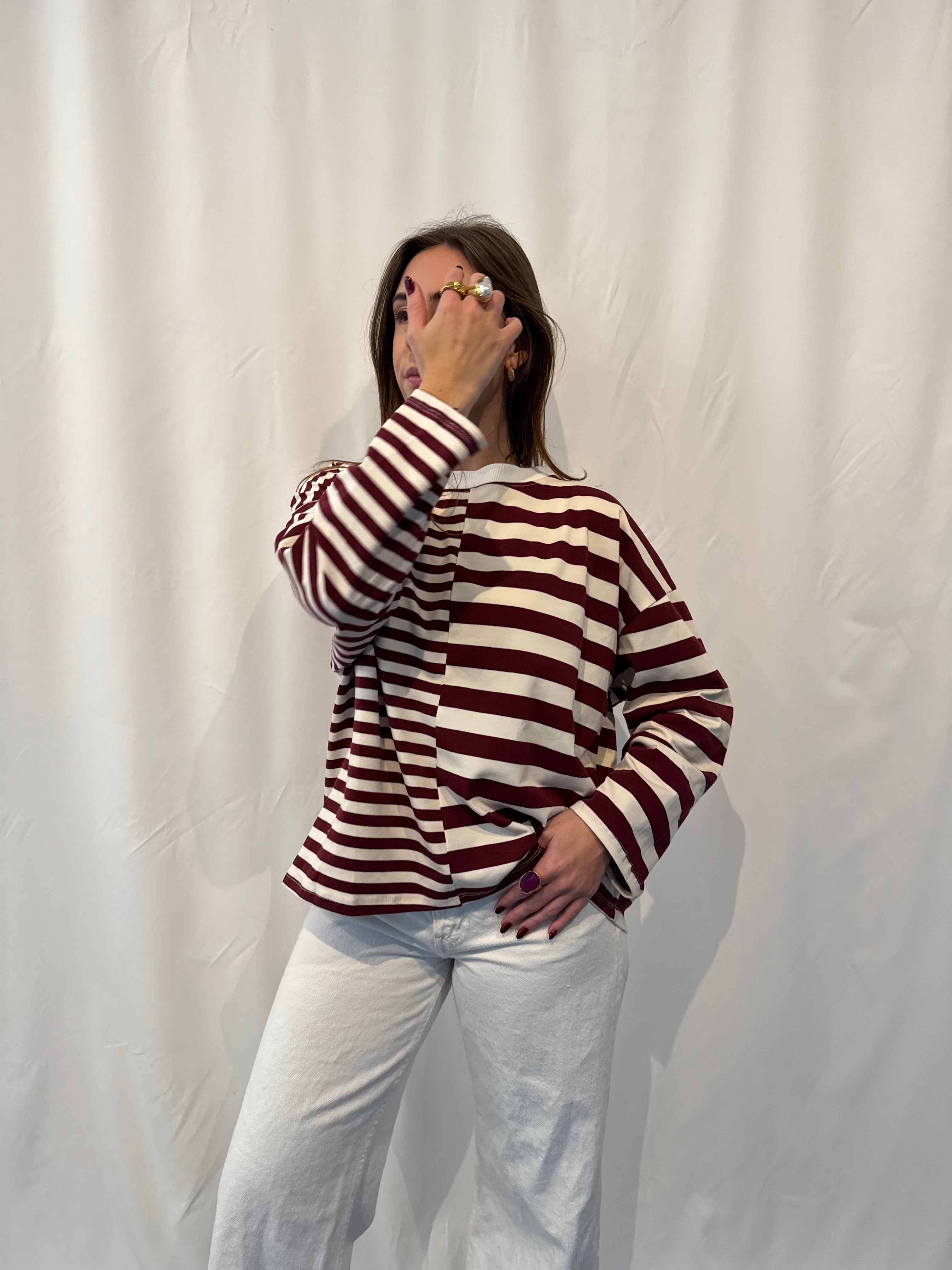 Duo striped pullovers