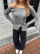 Asymmetric sweater grey
