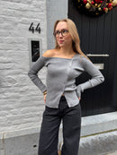 Asymmetric sweater grey