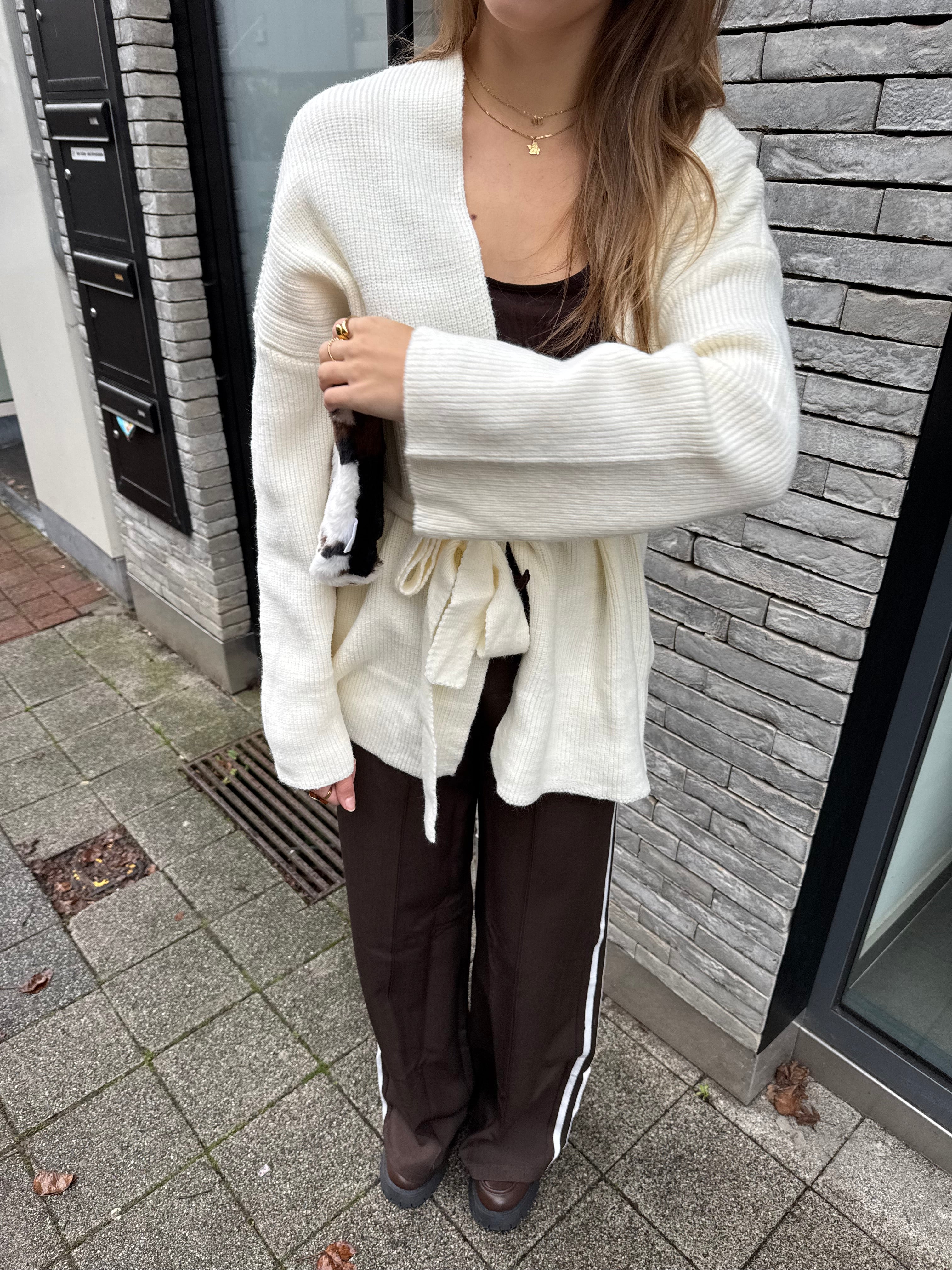 Cream wrap sweater
